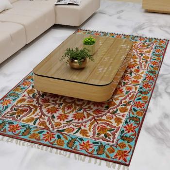 Mugal Motif White Carpet Manufacturers in Paramaribo